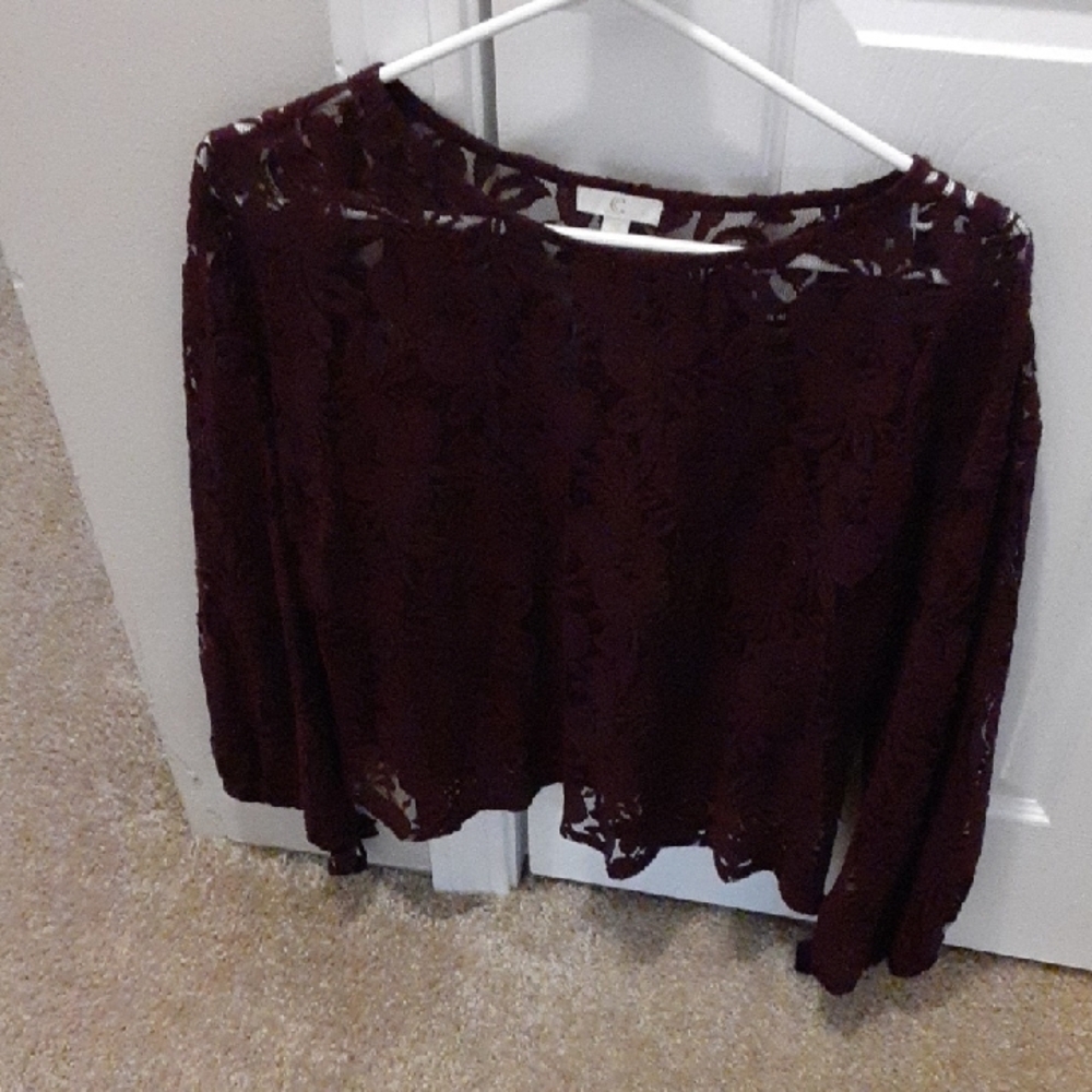 Elegant Lace Burgundy Top